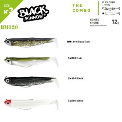 Fiiish Black Minnow BM120/3 2X+1 Combo Shore Silikon Yem - 1