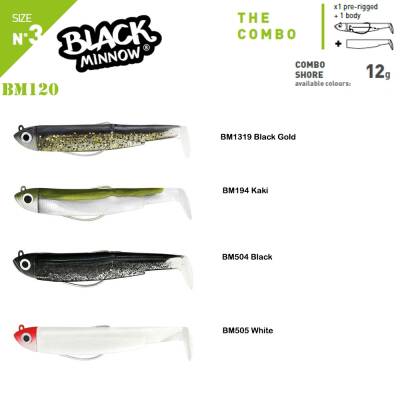 Fiiish Black Minnow BM120/3 2X+1 Combo Shore Silikon Yem - 1