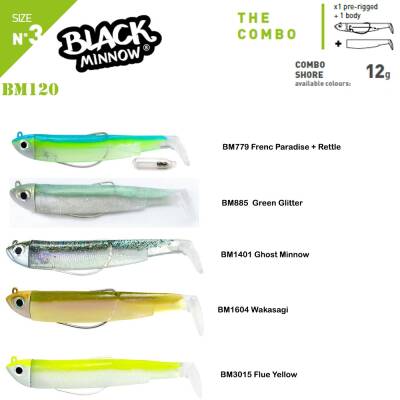 Fiiish Black Minnow BM120/3 2X+1 Combo Shore Silikon Yem - 2