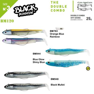 Fiiish Black Minnow BM120/3 2X+2 Double Combo Off Shore Silikon Yem - 1