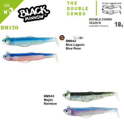 Fiiish Black Minnow BM120/3 2X+2 Double Combo Search Silikon Yem - 1