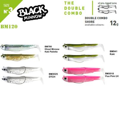 Fiiish Black Minnow BM120/3 2X+2 Double Combo Shore Silikon Yem - 1