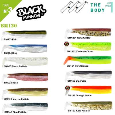 Fiiish Black Minnow BM120/3 3X Gövde Silikon Yem - 1