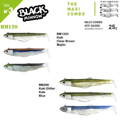 Fiiish Black Minnow BM120/3 3X+3 Maxi Combo Off Shore Silikon Yem - 1