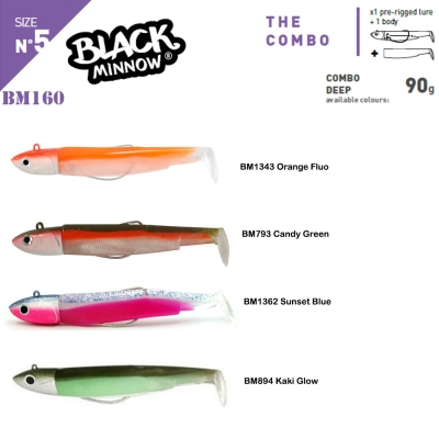 Fiiish Black Minnow BM160/5 2X+1 Combo Deep Slikon Yem - 1