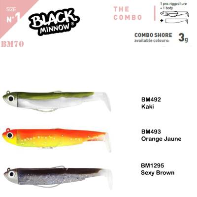 Fiiish Black Minnow BM70/1 2X+1 Combo Shore Silikon Yem - 1