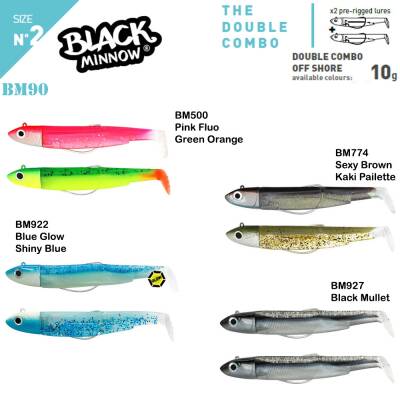 Fiiish Black Minnow BM90/2 2X+2 Double Combo Of Shore Silikon Yem - 1