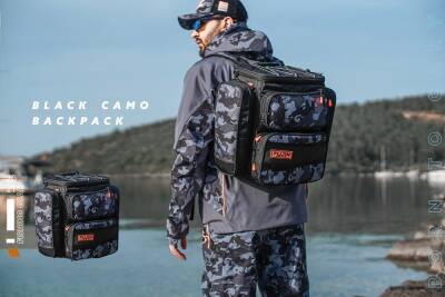 Fujin Back Pack Black Camo Balıkçı Sırt Çantası - 2