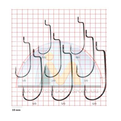 GAMAKATSU Worm 34 Siyah Offset Silikon İğnesi - 2