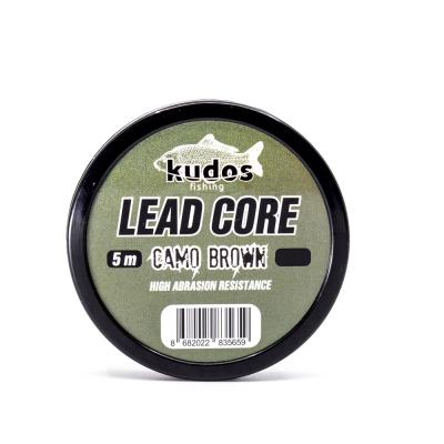 Kudos Lead Core Camo Brown 5m Leader - 1