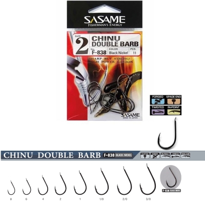 Sasame Chinu Double Barb F-838 Black Nickel İğne - 1